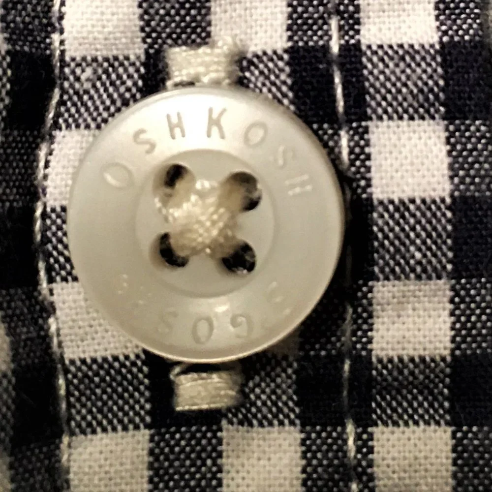 OSHKOSH Button Front Blue Gingham Check Shirt 18M